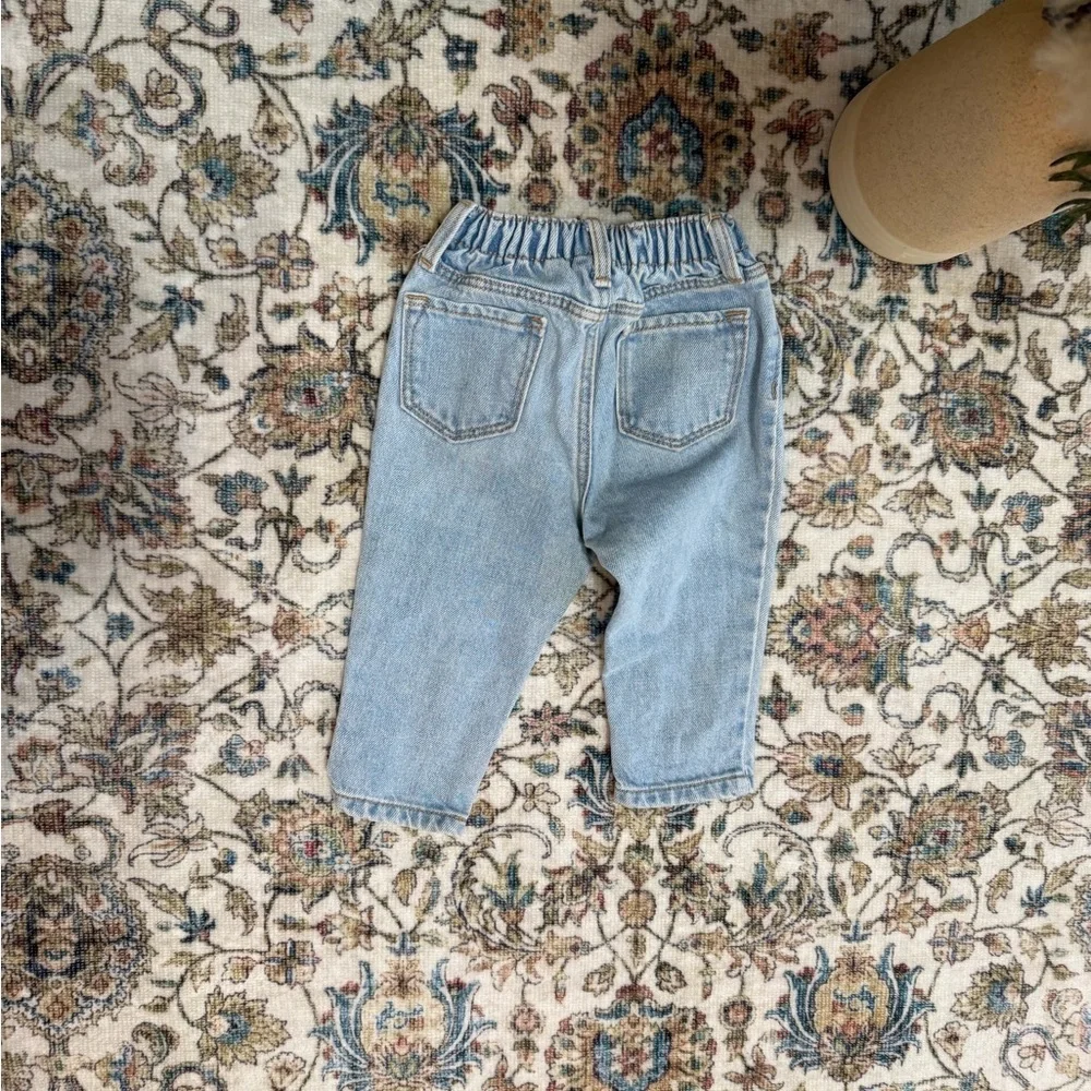 Old Navy Toddler Boy Light Wash Denim Jeans 12-18 Months Elasticized Back